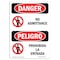Signmission Safety Sign, OSHA Danger, 5" Height, No Admittance Bilingual Spanish OS-DS-D-35-VS-1460 - alternate 1